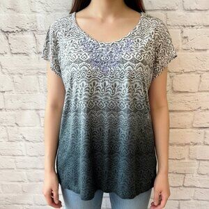 Athleta Ombre Gray and White Lightweight Top | Women's Size S